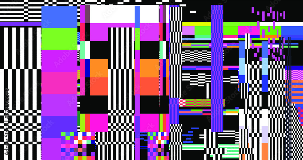 Aufkleber Abstract pixelated background with flickers and datamoshing effect. Vaporwave and cyberpunk style aesthetics.