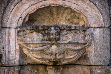 Historic Roman Artifact Fountain, Braga, Portugal