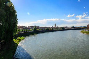 Verona Adige River Embankment. Italy