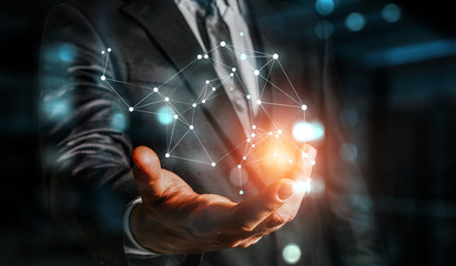 Glowing cubes. Innovation and creativity concept