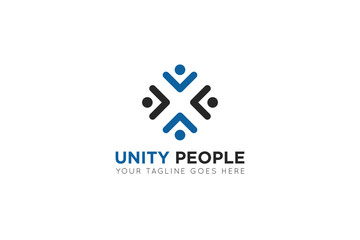 Obraz premium people teamwork logo, unity icon and symbol vector illustration 