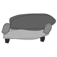 Vector sofa, gray couch for living room , handdrawn