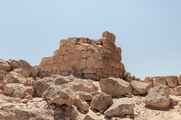 Fototapeta premium Shivta - a national park in southern Israel, includes the ruins of an ancient Nabatean city in the northern Negev.