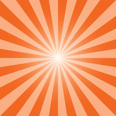 Orange sunburst recto background. Pure orange rectangular recto backdrop. Sunbeam background design for various purposes.