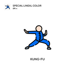 Fototapeta na wymiar Kung-fu Special lineal color icon. Illustration symbol design template for web mobile UI element. Perfect color modern pictogram on editable stroke.