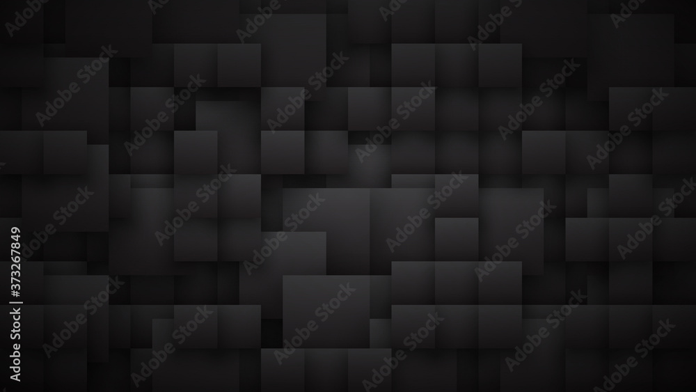 Poster conceptual 3d different squares high technology minimalist black abstract background. science tech t