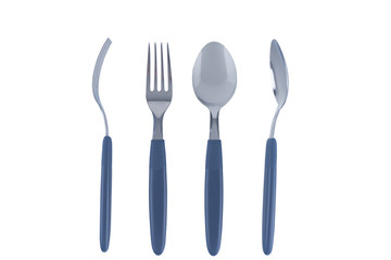 Fork and spoon with white background