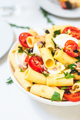 closeup of italian pasta salad