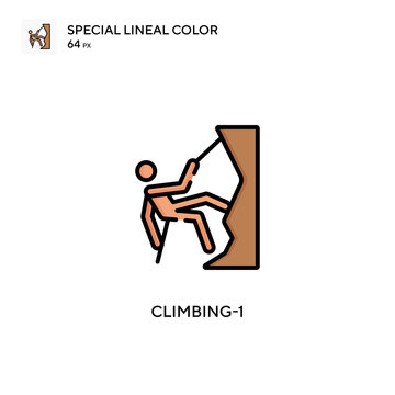 Climbing-1 Special lineal color icon. Illustration symbol design template for web mobile UI element. Perfect color modern pictogram on editable stroke.