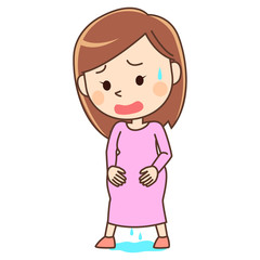 破水して焦る妊婦