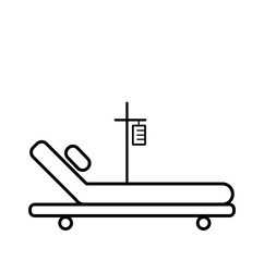 Hospital stretcher bed iv icon isolated recovery injecting intravenous.