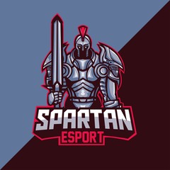 Spartan Mascot Logo Template. Perfect for gaming apparel, merchandise,pin, etc