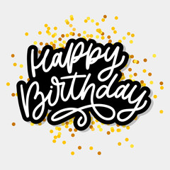 Happy Birthday letterin calligraphy brush vector typography text illustration