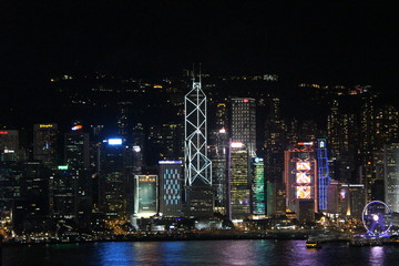 hong kong skyline at night