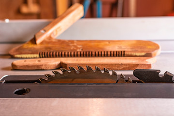 Circular saw And accessories in wood cutting.