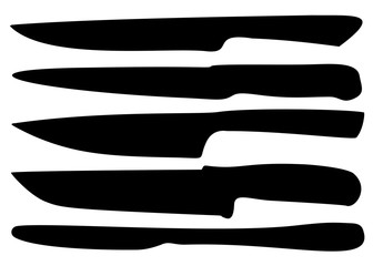 Kitchen knives in the set.