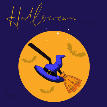 
beautiful illustrated color halloween card