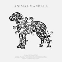 Dog Mandala Vector Line Art Style