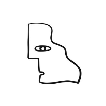 recommend clip art: Abstract face illustration. Modern art