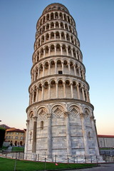 The Leaning Tower of Pisa is the campanile, or freestanding bell tower, of the cathedral of the Italian city of Pisa, known worldwide for its nearly four-degree lean. 