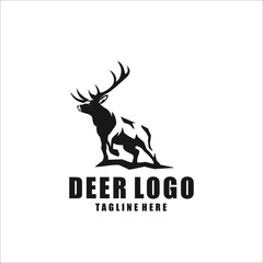 deer logo design icon silhouette vector