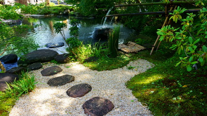 Traditional japanese ornamental garden, Hasedera temple, Kamakura, Japan