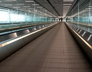 Airport moving walkway