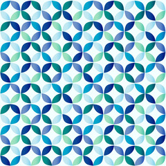 Seamless pattern pop art style with abstract colorful geometric circles. Vector illustration.