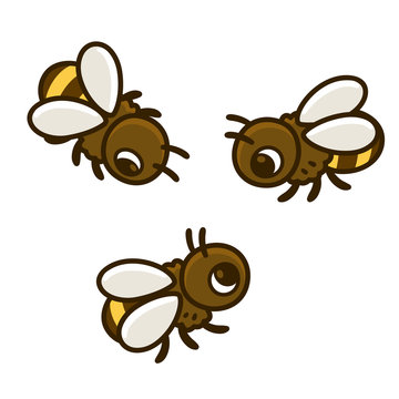 Various Cartoon Characters Of Bees With Honey Stock Illustration - Download  Image Now - Bee, Cartoon, Honey Bee - iStock