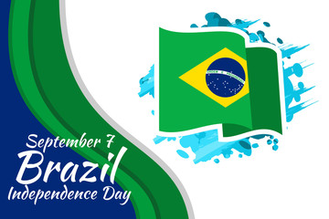 September 7, Independence Day of Brazil vector illustration. Suitable for greeting card, poster and banner.