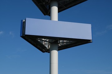 Realistic blank billboard for advertisement with sky