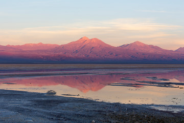 Chaxa lagoon at sunset