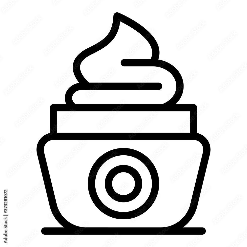 Wall mural Wrinkles face cream jar icon. Outline wrinkles face cream jar vector icon for web design isolated on white background - Wall murals