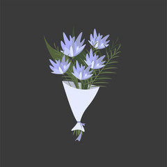 blue flower bouquet vector illustration
