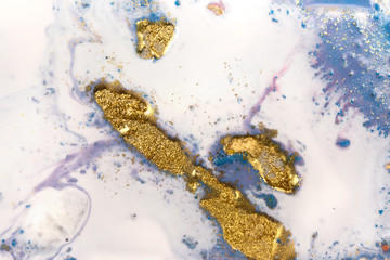 Blue wave pattern with sequins scattering.