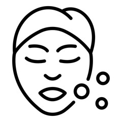 Self care woman face icon. Outline self care woman face vector icon for web design isolated on white background