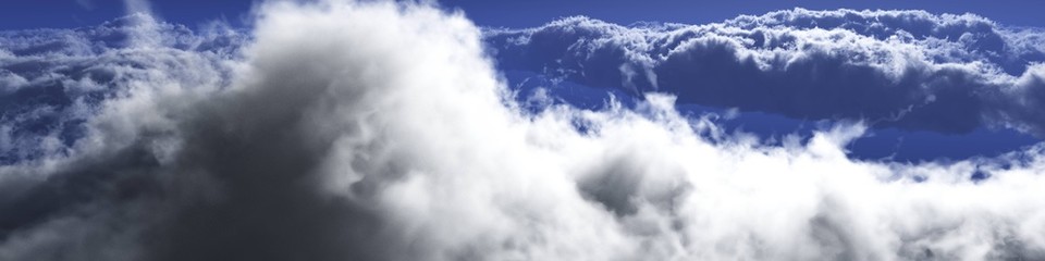 Beautiful clouds, panorama of a cloudy landscape, flying in the clouds, 3D rendering