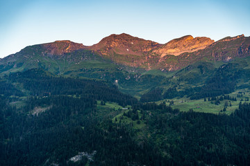 Mountain Ridge getting the first sunrays of the day