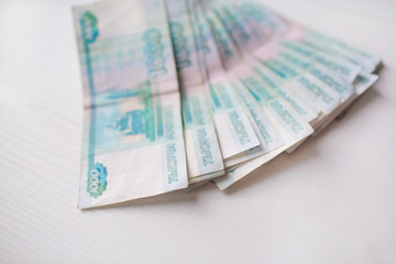 a picture of bills money russian rubels