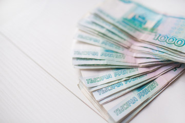 a picture of bills money russian rubels