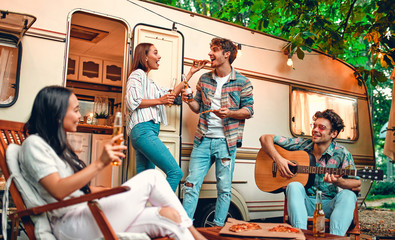 Friends having fun outdoors