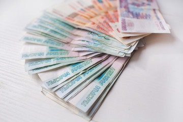 a picture of bills money russian rubels