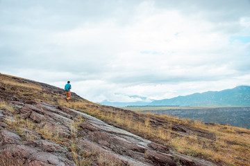 hiking in the beautiful mountains