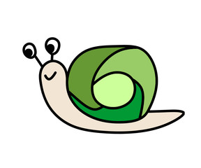 Letter S uppercase cute children colorful zoo and animals ABC alphabet tracing practice worksheet of Colorful Snail for kids learning English vocabulary and handwriting vector illustration.