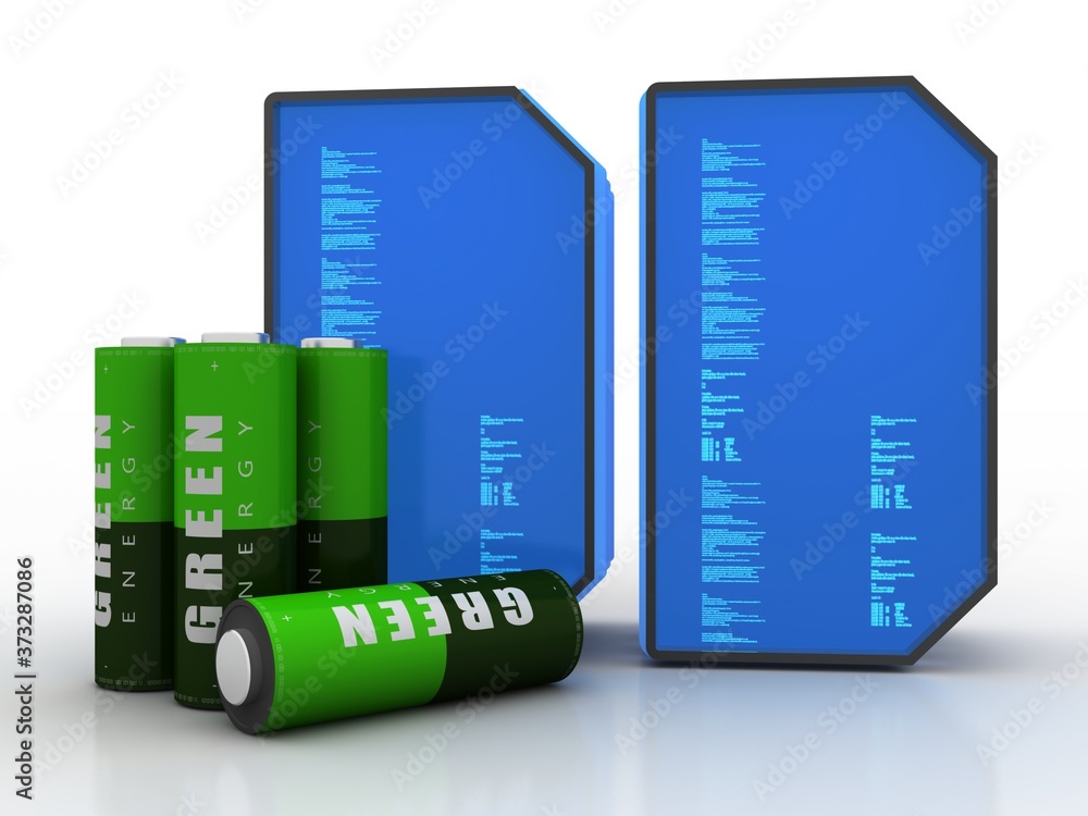 Poster 3d rendering high speed 16gb sd flash memory cards with battery