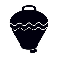 Black and white drawing of a cow bell. Livestock bell icon