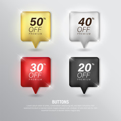 Ribbon set color Premium on Background White