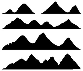 Set Mountains silhouettes