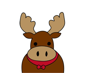 cute christmas reindeer animal vector illustration