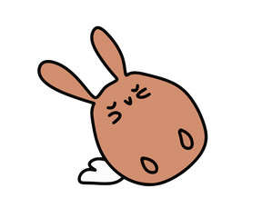 Cute hare turns over children's illustration